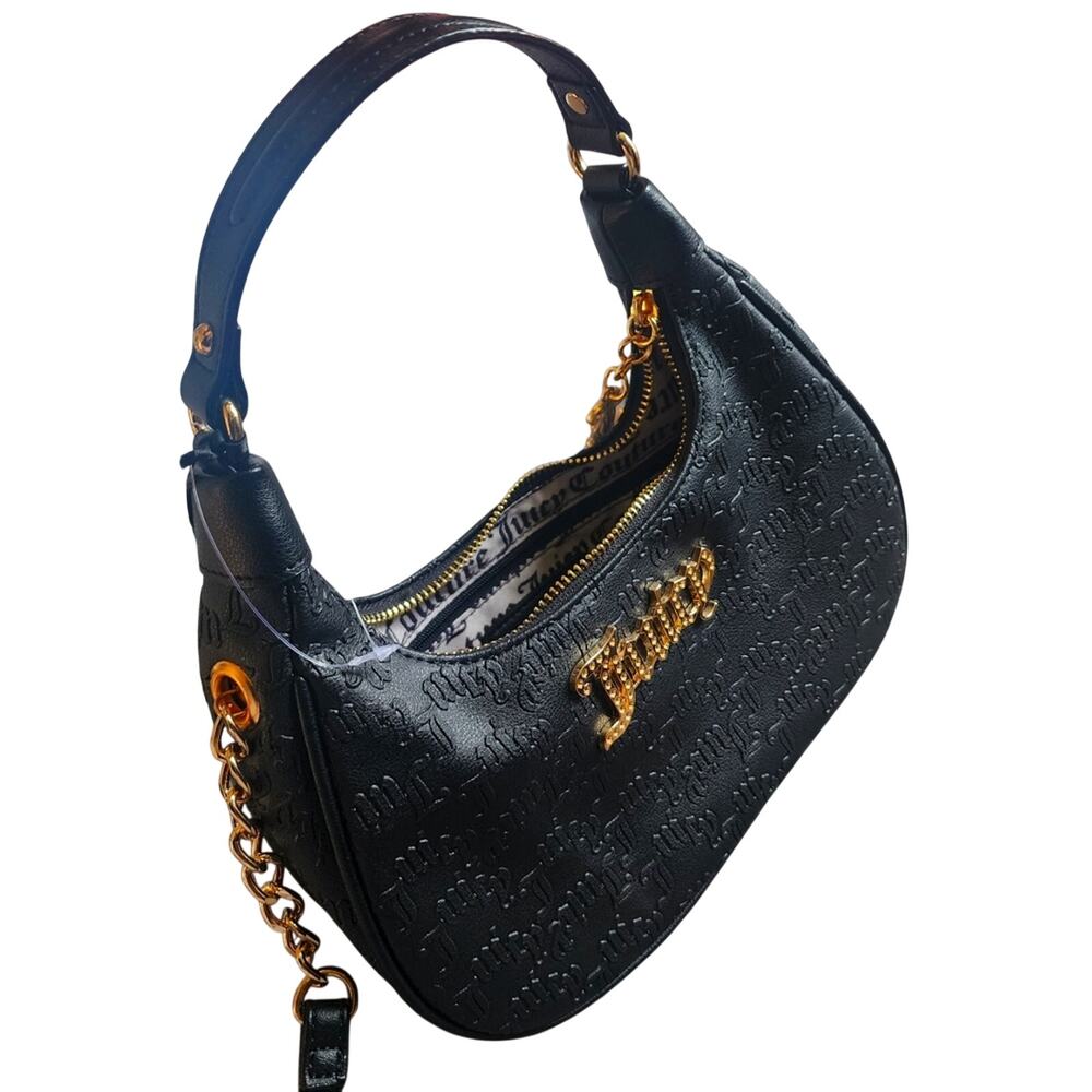 Juicy Couture Black and Gold Shoulder Bag